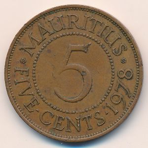 Маврикий, 5 центов (1978 г.)