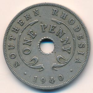 Южная Родезия, 1 пенни (1940 г.)