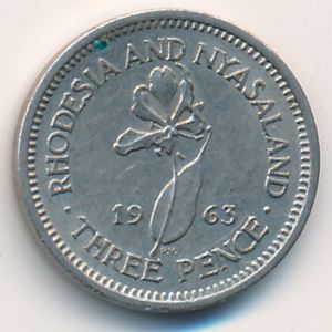 Родезия и Ньясаленд, 3 пенса (1963 г.)