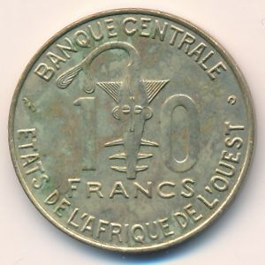 Западная Африка, 10 франков (2001 г.)