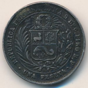 Перу, 1 песета (1880 г.)