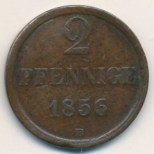 Брауншвейг-Вольфенбюттель, 2 пфеннига (1856 г.)
