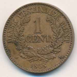 Датская Западная Индия, 1 цент (1868 г.)