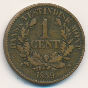 Датская Западная Индия, 1 цент (1859 г.)