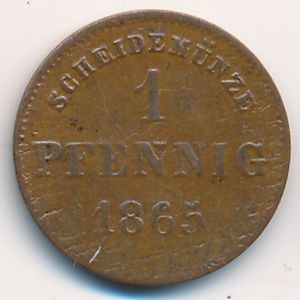 Саксен-Мейнинген, 1 пфенниг (1865 г.)