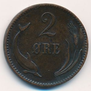 Дания, 2 эре (1875 г.)