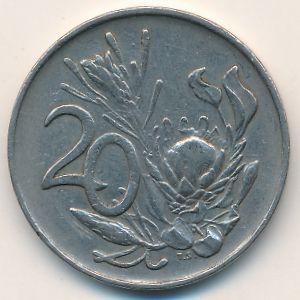 South Africa, 20 cents, 1972