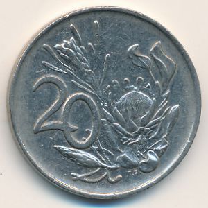 South Africa, 20 cents, 1981