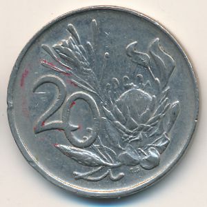 South Africa, 20 cents, 1983