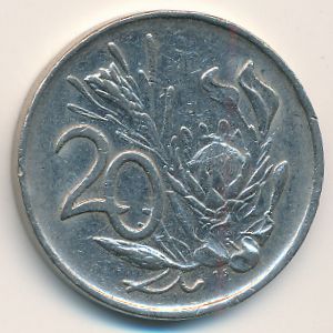 South Africa, 20 cents, 1984