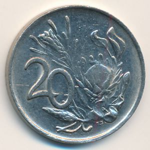 South Africa, 20 cents, 1989