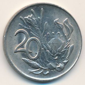 South Africa, 20 cents, 1989