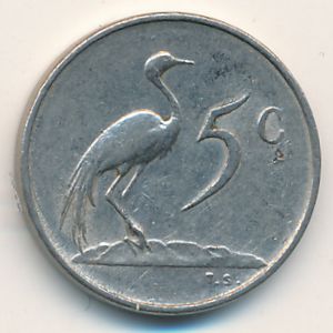South Africa, 5 cents, 1973