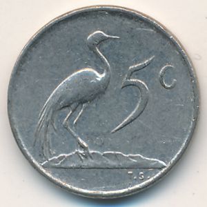 South Africa, 5 cents, 1974