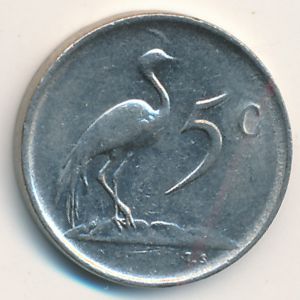 South Africa, 5 cents, 1975