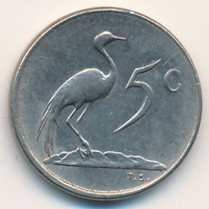 South Africa, 5 cents, 1977