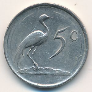 South Africa, 5 cents, 1983