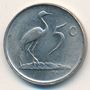 South Africa, 5 cents, 1984