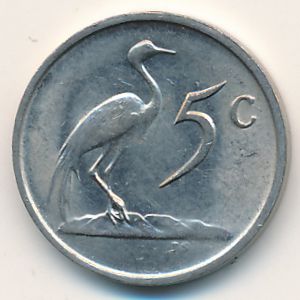 South Africa, 5 cents, 1986