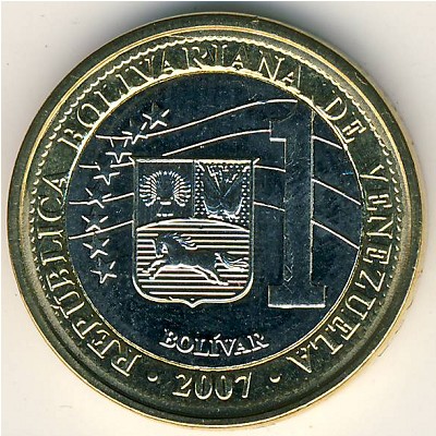 Venezuela, 1 bolivar, 2007–2012
