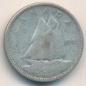 Канада, 10 центов (1949 г.)