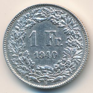 Швейцария, 1 франк (1940 г.)