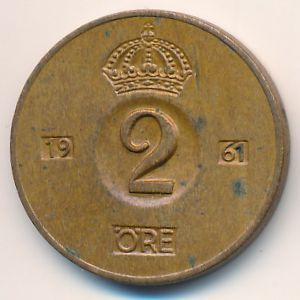 Швеция, 2 эре (1961 г.)