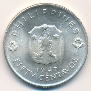 Филиппины, 50 сентаво (1947 г.)