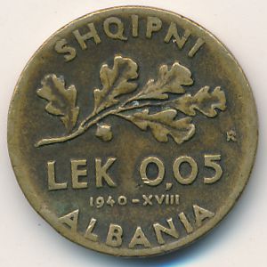 Албания, 0,05 лек (1940 г.)