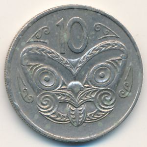 Новая Зеландия, 10 центов (1972 г.)