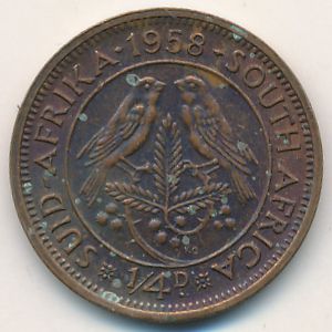 ЮАР, 1/4 пенни (1958 г.)