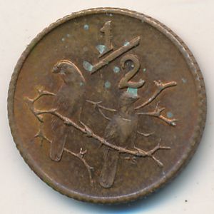 ЮАР, 1/2 цента (1970 г.)