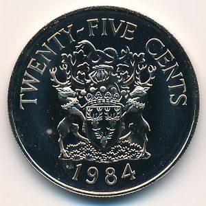 Bermuda Islands, 25 cents, 1984