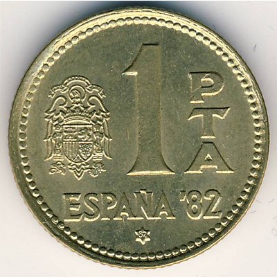 Spain, 1 peseta, 1980