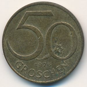 Austria, 50 groschen, 1976