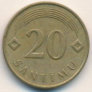 Латвия, 20 сантим (2009 г.)