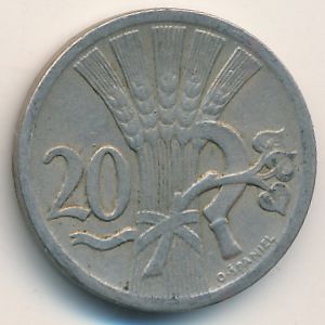 Чехословакия, 20 гелеров (1926 г.)