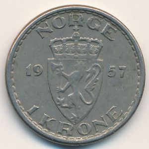 Норвегия, 1 крона (1957 г.)