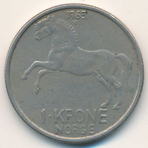 Норвегия, 1 крона (1963 г.)