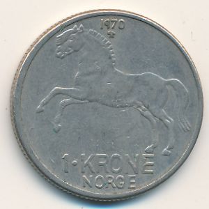 Норвегия, 1 крона (1970 г.)