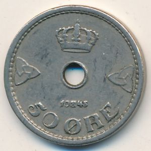 Норвегия, 50 эре (1945 г.)