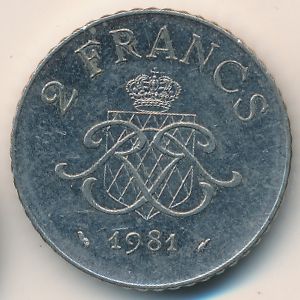 Монако, 2 франка (1981 г.)