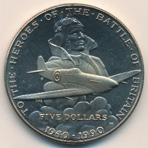 Маршалловы острова, 5 долларов (1990 г.)