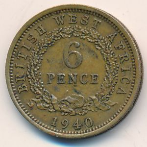 Британская Западная Африка, 6 пенсов (1940 г.)