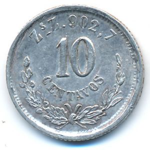 Mexico, 10 centavos, 1892