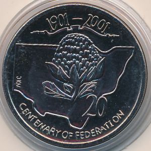 Австралия, 20 центов (2001 г.)