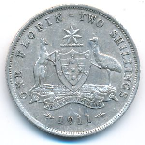 Австралия, 1 флорин (1911 г.)