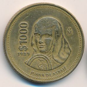 Мексика, 1000 песо (1989 г.)