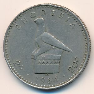 Родезия, 2 шиллинга-20 центов (1964 г.)