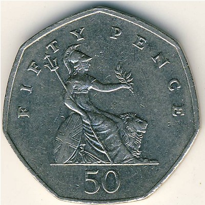 Великобритания, 50 пенсов (1997 г.)